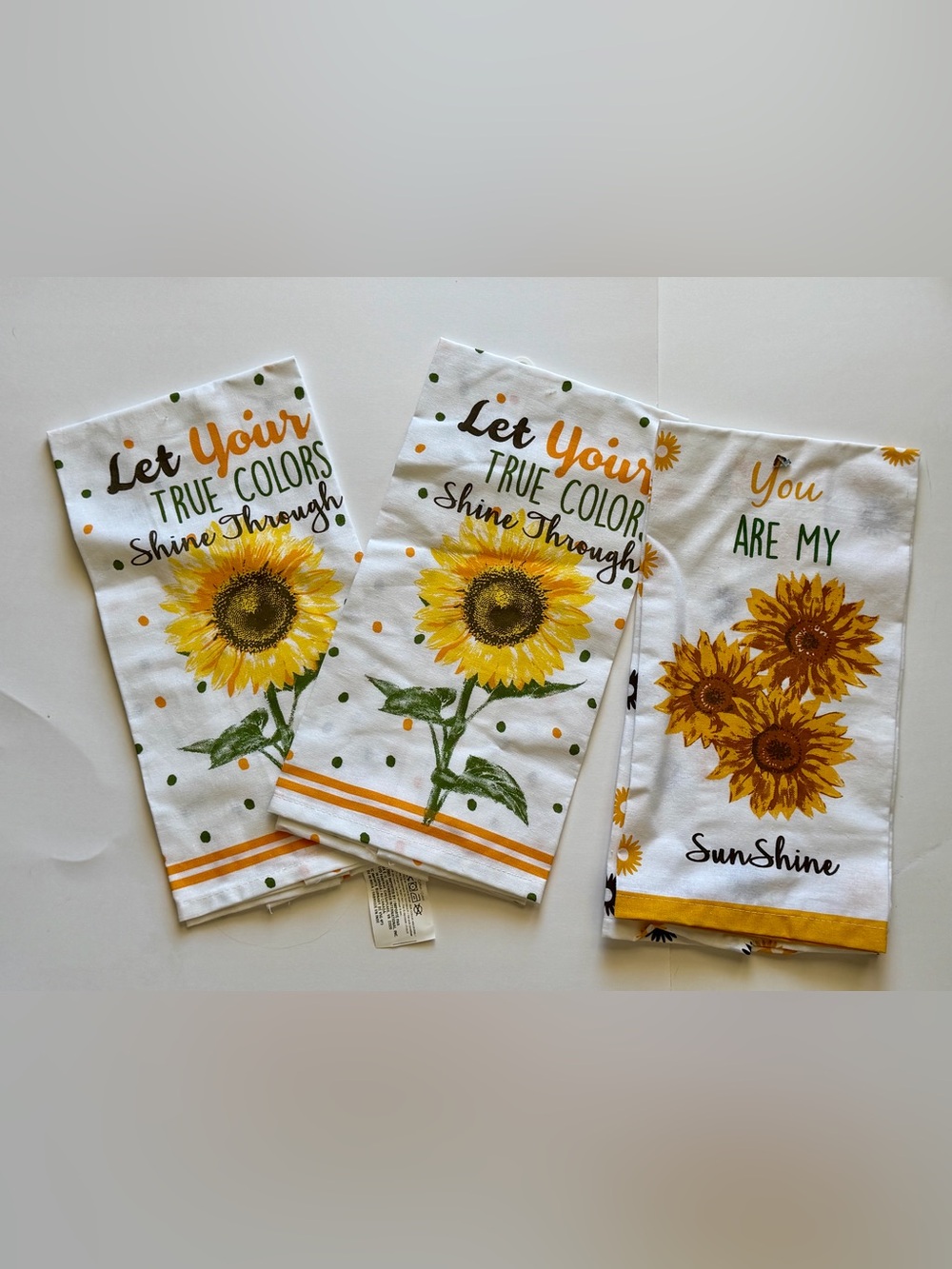 Sunflower Kitchen Tea Towels - Yellow & Green